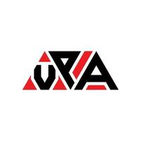 Vpa-Dreieck-Buchstaben-Logo-Design mit Dreiecksform. VPA-Dreieck-Logo-Design-Monogramm. VPA-Dreieck-Vektor-Logo-Vorlage mit roter Farbe. vpa dreieckiges logo einfaches, elegantes und luxuriöses logo. vpa vektor
