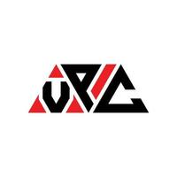 vpc-Dreieck-Buchstaben-Logo-Design mit Dreiecksform. vpc-Dreieck-Logo-Design-Monogramm. vpc-Dreieck-Vektor-Logo-Vorlage mit roter Farbe. vpc dreieckiges Logo einfaches, elegantes und luxuriöses Logo. vpc vektor