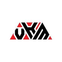 vkm Dreiecksbuchstaben-Logo-Design mit Dreiecksform. vkm-Dreieck-Logo-Design-Monogramm. vkm-Dreieck-Vektor-Logo-Vorlage mit roter Farbe. vkm dreieckiges Logo einfaches, elegantes und luxuriöses Logo. vkm vektor