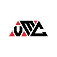 vmc-Dreieck-Buchstaben-Logo-Design mit Dreiecksform. VMC-Dreieck-Logo-Design-Monogramm. VMC-Dreieck-Vektor-Logo-Vorlage mit roter Farbe. vmc dreieckiges Logo einfaches, elegantes und luxuriöses Logo. vmc vektor