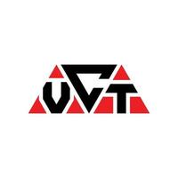 VCT-Dreieck-Buchstaben-Logo-Design mit Dreiecksform. VCT-Dreieck-Logo-Design-Monogramm. VCT-Dreieck-Vektor-Logo-Vorlage mit roter Farbe. vct dreieckiges Logo einfaches, elegantes und luxuriöses Logo. vct vektor