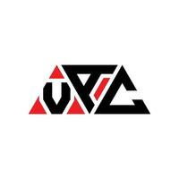 Vac-Dreieck-Buchstaben-Logo-Design mit Dreiecksform. Vac-Dreieck-Logo-Design-Monogramm. Vac-Dreieck-Vektor-Logo-Vorlage mit roter Farbe. Vac dreieckiges Logo einfaches, elegantes und luxuriöses Logo. vac vektor