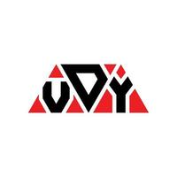 vdy-Dreieck-Buchstaben-Logo-Design mit Dreiecksform. VDY-Dreieck-Logo-Design-Monogramm. vdy-Dreieck-Vektor-Logo-Vorlage mit roter Farbe. vdy dreieckiges Logo einfaches, elegantes und luxuriöses Logo. vdy vektor
