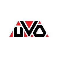 Uvo-Dreieck-Buchstaben-Logo-Design mit Dreiecksform. Uvo-Dreieck-Logo-Design-Monogramm. Uvo-Dreieck-Vektor-Logo-Vorlage mit roter Farbe. uvo dreieckiges Logo einfaches, elegantes und luxuriöses Logo. uvo vektor