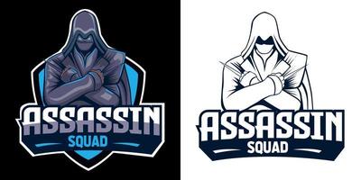 assassin esport logotyp maskot design vektor