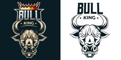 bull head esport logotyp maskot design vektor