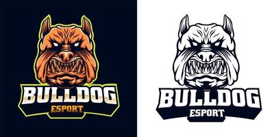 bulldog esport logotyp maskot design vektor