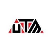 UTM-Dreieck-Buchstaben-Logo-Design mit Dreiecksform. UTM-Dreieck-Logo-Design-Monogramm. UTM-Dreieck-Vektor-Logo-Vorlage mit roter Farbe. utm dreieckiges logo einfaches, elegantes und luxuriöses logo. utm vektor