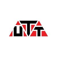 utt-Dreieck-Buchstaben-Logo-Design mit Dreiecksform. UTT-Dreieck-Logo-Design-Monogramm. UTT-Dreieck-Vektor-Logo-Vorlage mit roter Farbe. utt dreieckiges Logo einfaches, elegantes und luxuriöses Logo. utt vektor