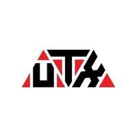 utx-Dreieck-Buchstaben-Logo-Design mit Dreiecksform. UTX-Dreieck-Logo-Design-Monogramm. UTX-Dreieck-Vektor-Logo-Vorlage mit roter Farbe. utx dreieckiges Logo einfaches, elegantes und luxuriöses Logo. utx vektor