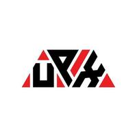 Upx-Dreieck-Buchstaben-Logo-Design mit Dreiecksform. Upx-Dreieck-Logo-Design-Monogramm. Upx-Dreieck-Vektor-Logo-Vorlage mit roter Farbe. Upx dreieckiges Logo einfaches, elegantes und luxuriöses Logo. upx vektor