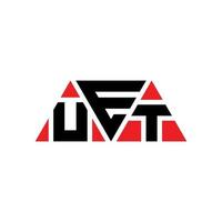 UET-Dreieck-Buchstaben-Logo-Design mit Dreiecksform. UET-Dreieck-Logo-Design-Monogramm. UET-Dreieck-Vektor-Logo-Vorlage mit roter Farbe. uet dreieckiges Logo einfaches, elegantes und luxuriöses Logo. uet vektor