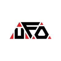 UFO-Dreieck-Buchstaben-Logo-Design mit Dreiecksform. UFO-Dreieck-Logo-Design-Monogramm. UFO-Dreieck-Vektor-Logo-Vorlage mit roter Farbe. dreieckiges ufo-logo einfaches, elegantes und luxuriöses logo. UFO vektor