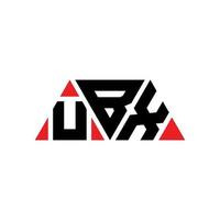 ubx triangel bokstavslogotypdesign med triangelform. ubx triangel logotyp design monogram. ubx triangel vektor logotyp mall med röd färg. ubx triangulär logotyp enkel, elegant och lyxig logotyp. ubx