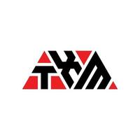 txm Dreiecksbuchstaben-Logo-Design mit Dreiecksform. TXM-Dreieck-Logo-Design-Monogramm. txm-Dreieck-Vektor-Logo-Vorlage mit roter Farbe. txm dreieckiges Logo einfaches, elegantes und luxuriöses Logo. txm vektor