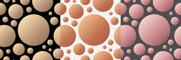 abstrakte goldene, kupfer- und roségoldfarbene zufällige Kreise nahtloser Musterhintergrund vektor