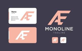 kreativa bokstäver ae monogram logotypdesign för ditt företag vektor
