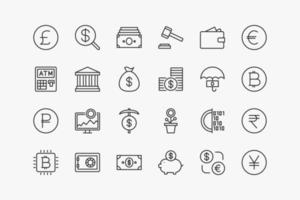 finans och pengar ikoner vektor