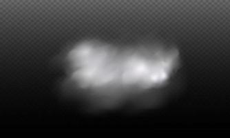 vit vektor molnighet, dimma eller rök på mörk rutig bakgrund.