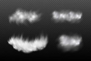 weiße Vektorbewölkung, Nebel oder Rauch auf dunklem kariertem Hintergrund. vektor