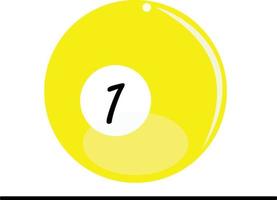 Vektor der Billardkugelserie, Vektor der Billardkugel Nummer eins. ideal für Symbole, Symbole und Zeichen für Billardspieler