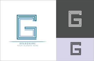 monogram alfabetet bokstaven g logotyp, lämplig för logotyper, titlar och rubriker vektor