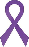 lila Bewusstseinsband. violettes Support-Abzeichen. Brustkrebs-Symbolvorrat-Vektorillustration lokalisiert auf weißem Hintergrund. vektor