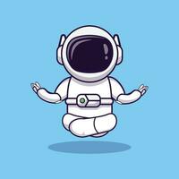 Cartoon-Icon-Vektor-Astronaut meditiert. Fantasy-Konzept. erstklassiges schlichtes Design vektor