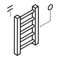 trendig linje ikon av stege vektor