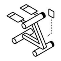 ein isometrisches Symbol für eine Fitness-Arm-Maschinenlinie vektor