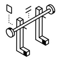 isometrisk ikon som visar begreppet bodybuilding vektor