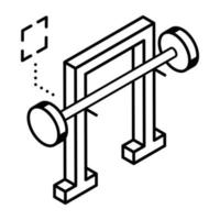 Isometrisches Symbol, das das Konzept des Bodybuildings zeigt vektor