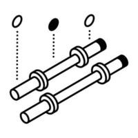 Isometrisches Symbol, das das Konzept des Bodybuildings zeigt vektor