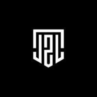 jzl-Buchstaben-Design.jzl-Buchstaben-Logo-Design auf schwarzem Hintergrund. jzl kreatives Initialen-Buchstaben-Logo-Konzept. jzl Briefgestaltung. vektor