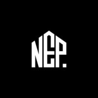 nep brev logotyp design på svart bakgrund. nep kreativa initialer brev logotyp koncept. nep brev design. vektor