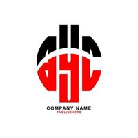 kreativ byc brev logotyp design med vit bakgrund vektor
