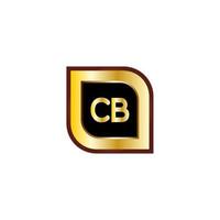 cb-Buchstaben-Kreis-Logo-Design mit goldener Farbe vektor