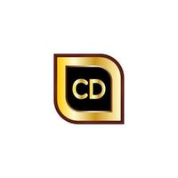 cd brev cirkel logotyp design med guld färg vektor