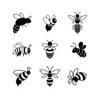 Sammlung schwarzer Bienenvektoren vektor