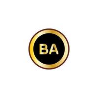 b buchstabe kreis logo design mit goldfarbe vektor