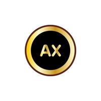 Axt-Buchstaben-Kreis-Logo-Design mit goldener Farbe vektor