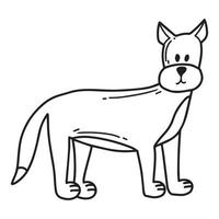 vektor illustration av söt hund. hund isolerad på vit bakgrund. barns stil. vektor illustration. doodle stil.