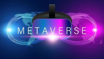 abstrakt metaverse virtuell verklighet konceptkarta färgglad av framtida digital teknik metaverse ansluten till det virtuella rummet på en modern bakgrund. vektor