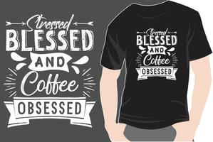 trendige Kaffee-T-Shirt-Design-Retro-Vintage-Typografie und Beschriftungskunst-Illustrationsgrafik vektor