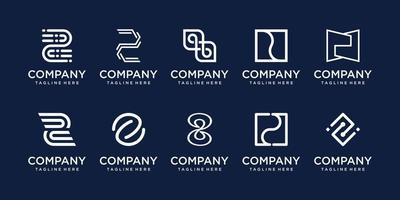 satz der anfangsbuchstaben-z-logo-designvorlage der sammlung. ikonen für das geschäft von mode, digital, technologie. vektor