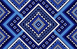 geometrisches ethnisches nahtloses Muster. traditioneller einheimischer Stil. blau gestreift. Design für Hintergrund, Illustration, Tapete, Stoff, Kleidung, Teppich, Stickerei vektor