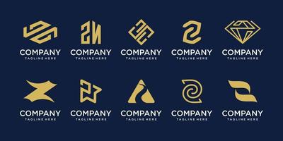 uppsättning samling första bokstaven z logotyp formgivningsmall. ikoner för företag inom mode, sport, rådgivning. vektor
