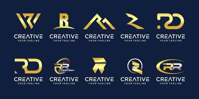 satz von anfangsbuchstaben der sammlung r rr logo-vorlage. ikonen für das geschäft von mode, sport, automobil. vektor