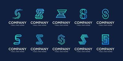 Satz von Anfangsbuchstaben der Sammlung s ss Logo-Design-Vorlage. Symbole für das Geschäft mit Mode, Sport, Automobil, Technologie digital. vektor
