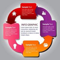 bunte 4-Stufen-Infografik vektor